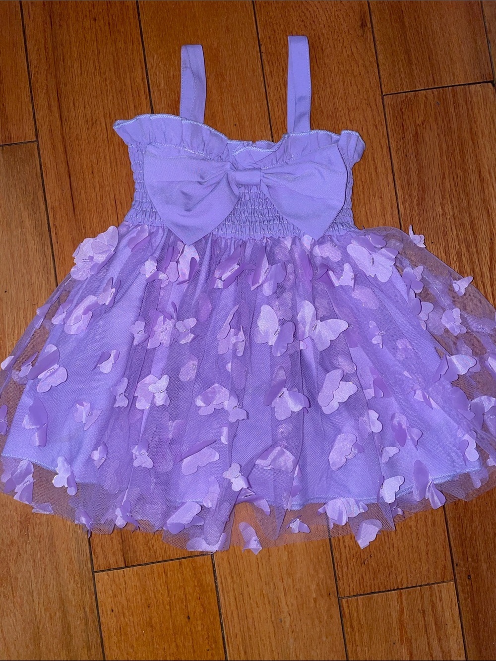 Lilac Butterfly Tulle Dress with Bow